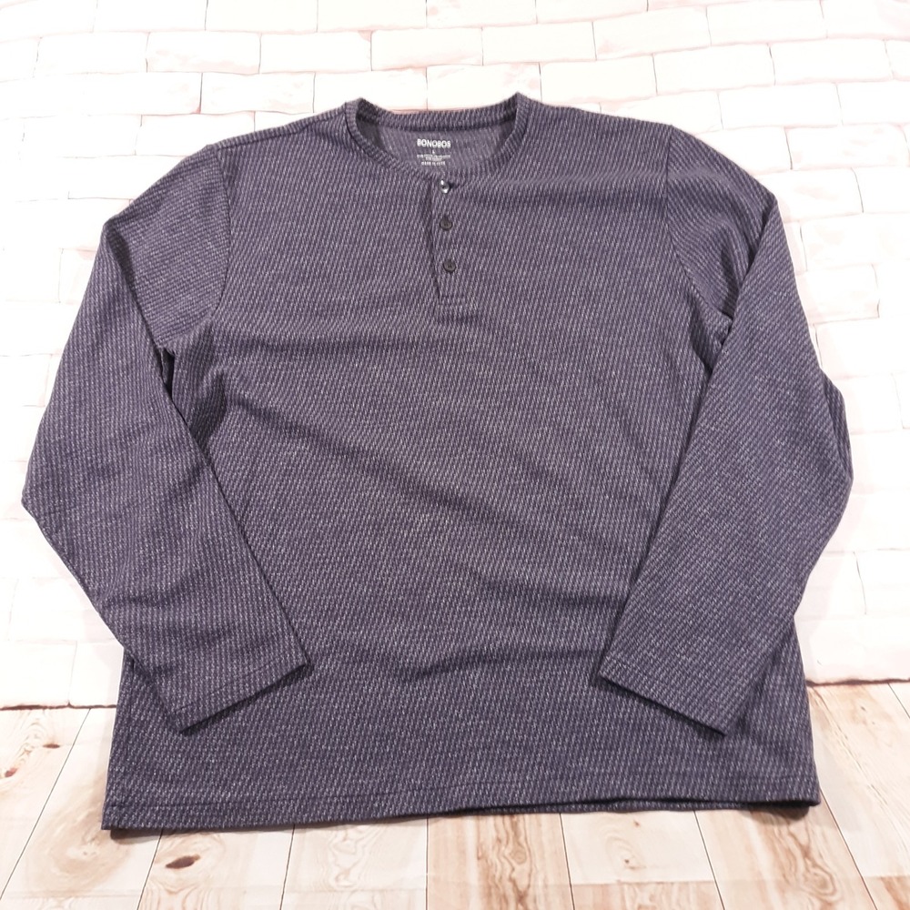 Bonobos Sweater Mens Large Purple Henley Cotton Blend Pullover